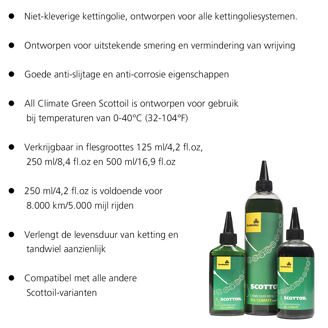 Scottoiler 500ml/16.9 fl.oz. of All Climate Biodegradable Green Scottoil