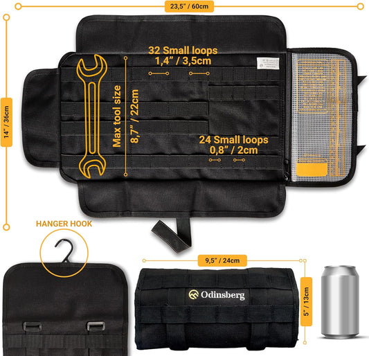 Odinsberg Mjolnir Heavy Duty Motorcycle Tool Roll Up Bag