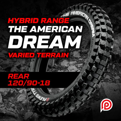 Plews The American Dream Hybrid Range 120/90- 18 inch Rear Enduro and Trail Tyre