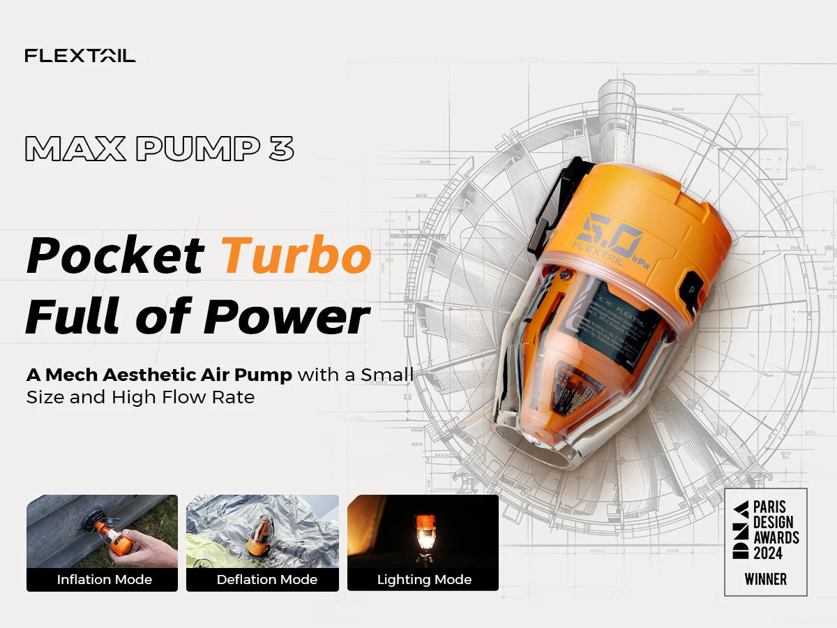 Flextail Max pump 3 High Speed Mini Portable Air Pump with LED light Camping