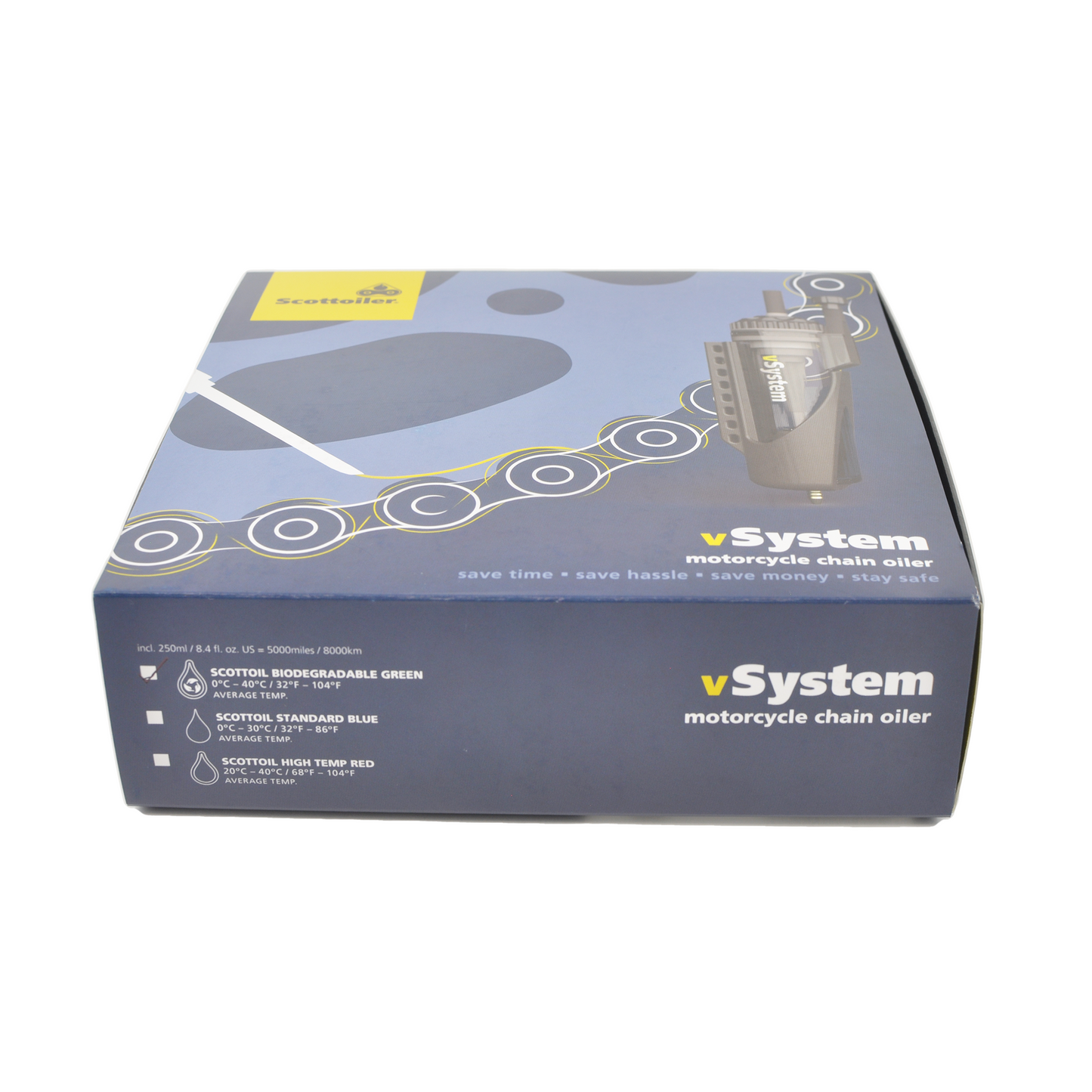 Scottoiler The vSystem automatic motorcycle chain oiler is the original Scottoiler.