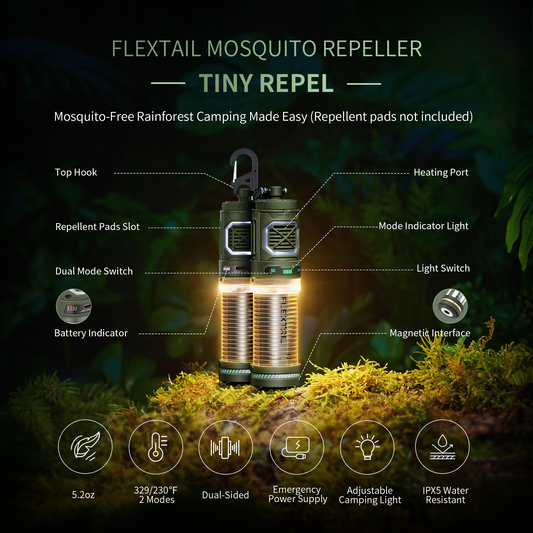 Flextail Tiny Repel 3 in 1 Mosquito Repellent, Light and Power Bank